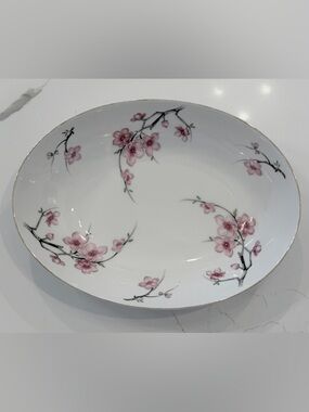 Vintage Cherry Blossom Serving Bowl Japan Cottagecore Tea 🌸
